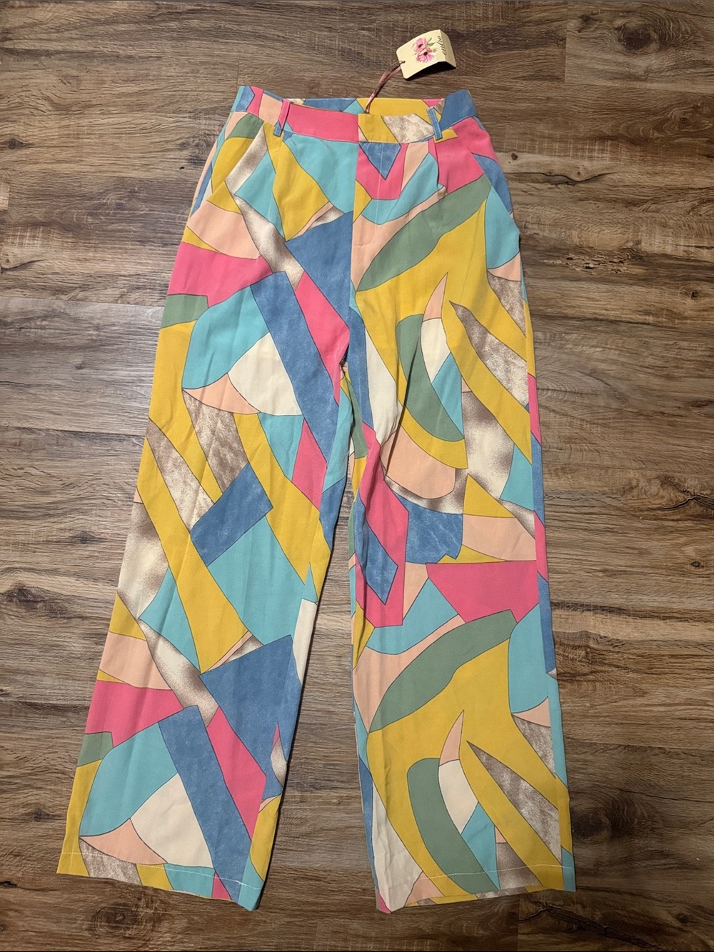 Colorblock Wide-Leg Pants